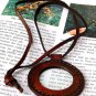 Set of 10 Vintage Leather Strap Necklace Magnifying Glass Magnifier Pendant