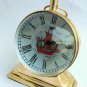 Brass Trophy Design Desk Clock Mini Both Side Lens Table Decorative