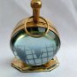 Brass Trophy Design Desk Clock Mini Both Side Lens Table Decorative