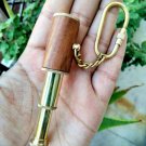 Brass Wood Grip Mini Telescope 2 Fold Keychain Collectible Gift