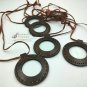 Set of 6 Vintage Leather Strap Necklace Magnifying Glass Magnifier Pendant