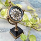 Antique Brass Desk clock Vintage style Marble Base Table Top Decorative
