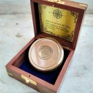 Antique Brown Finish Brass Poem compass stanley london With Wood Box nautical