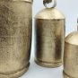 Set of 3 Handmade Rustic Vintage Lucky Cow Bells On Rope 15-20-26cm Wall Hanging