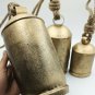 Set of 3 Handmade Rustic Vintage Lucky Cow Bells On Rope 15-20-26cm Wall Hanging
