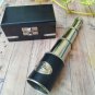 Brass Nickel Finish Telescope Leather Grip With Wood Box nautical Gift
