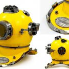Vintage Handmade Yellow Diving Divers Helmet US Navy~ Mark V ~Deep Sea ~ Marine