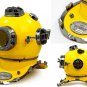 Vintage Handmade Yellow Diving Divers Helmet US Navy~ Mark V ~Deep Sea ~ Marine