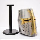 Medieval Crusader Helmet Templar Knight Helmet Silver Colored Brass Design
