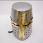 Medieval Crusader Helmet Templar Knight Helmet Silver Colored Brass Design