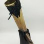 Set of 3 Real Buffalo Horn Mug beer drinking mug Leather Strap with stand