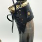Set of 3 Real Buffalo Horn Mug beer drinking mug Leather Strap with stand