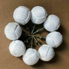Set of 6 White Cotton Rope Door Knobs/Rope Knot Drawer Pulls and Knobs/Pull