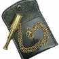 Brass mini telescope with chain and Leather cover nautical lovers gifts