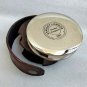 Poem Compass Nickel Solid Brass 3 inch Round shape Leather Box