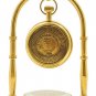 Brass Shiny Polished Desk Clock Base Compass Victorian Style Table Decorative