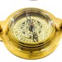 Brass Shiny Polished Desk Clock Base Compass Victorian Style Table Decorative