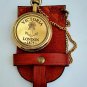 Brass Victorian Pocket Watch Chain With Leather Holder Nice finish