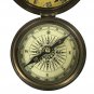Working Antique Maritime Brass Nautical Compass with Beautiful Analog Clock Gift