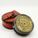 Antique Brass 2" Boy Scouts calendar poem compass with leather case