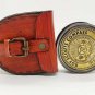 Antique Brass 2" Boy Scouts calendar poem compass with leather case