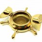 Brass Finish Nautical Brass Ship Wheel Design Table Ashtray Anchor inlay