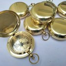 Set of 12 Brass Shiny Push Button Pocket Lid Compass Nautical Compass 2 inch