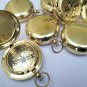 Set of 12 Brass Shiny Push Button Pocket Lid Compass Nautical Compass 2 inch