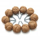 Set of 10 Jute Rope Knot Door Knobs/Drawer Pulls and Push Handle/Knobs