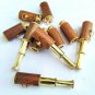 Set of 10 Brass Made Mini Telescope Wood Grip Keychains Nautical Gift