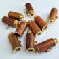 Set of 10 Brass Made Mini Telescope Wood Grip Keychains Nautical Gift