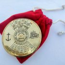 Brass Shiny Calendar Paper Weight With Velvet Bag Collectible Gift
