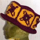 Granny Square Hat with brim PDF Crochet Pattern Looks great in College or High School Colors