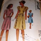 Vintage Sewing Pattern Girl's Dress 1945, size 7 McCall's 6325 Ruffles