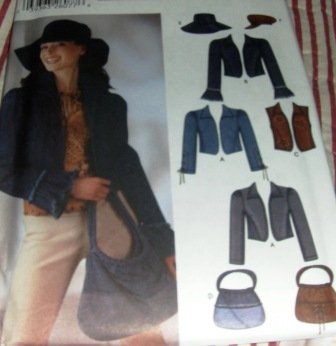 Junior Jacket Hat Purse Vest Pattern Simplicity Sewing Pattern 5836 Size 11/12 to 15/16 UNCUT