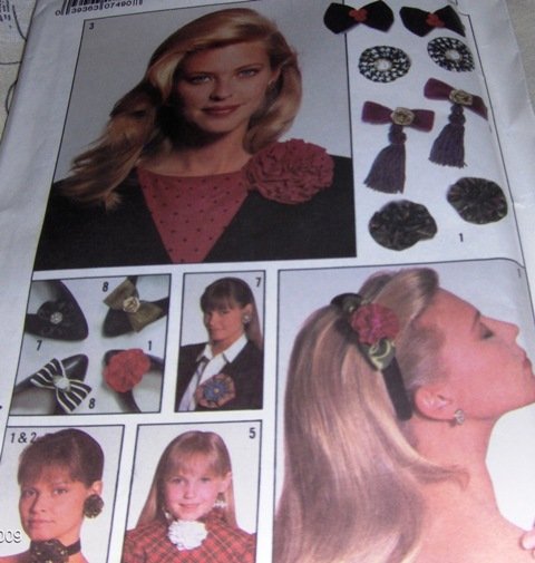Hair Bows, Shoe Boes, Flower Pins, Chokers and Jewelry Simplicity 8893 Sewing Pattern