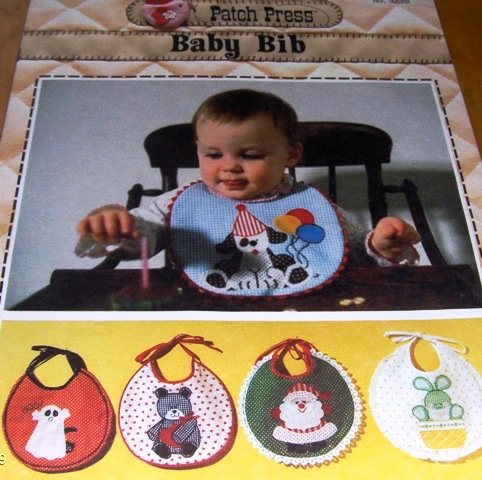 Baby Bib Sewing Pattern for Christmas, Halloween, Easter and Birthday Patch Press Applique pattern