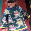 Teddy Bear Sweater Knitting Pattern sizes for child 3 to 8 Graph pattern by Cynthia Helene Range