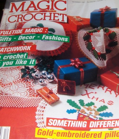 Magic Crochet Pattern Magazine Number 51 December 1987 Christmas doilies gifts