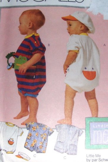 Sewing Pattern Infants Baby Romper and Hat Little Me Design McCall's 7110 UNCUT