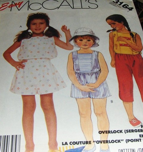 McCall's Sewing Pattern 3164 Summer Top Pants and shorts childrens wear Size 4 UNCUT