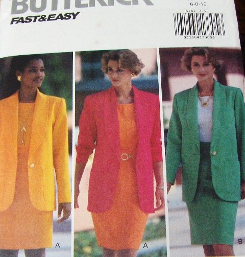 Business Suit Top, Jacket ,Skirt Easy Sewing Pattern size 6 8 10 Butterick number 6161