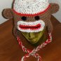 Sock Monkey Hat Crochet Instructions Pattern Ear Flaps Teen Adult size LaStade-Designs PDF Pattern
