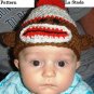 Sock Monkey Hat Crochet Pattern Instructions Baby Toddler Newborn Size to 2 years by LaStade