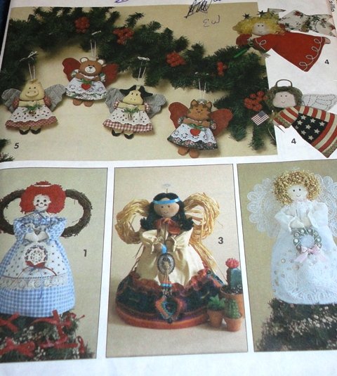 Simplicity Crafts Pattern Angel Christmas Tree tops Ornaments Sewing Pattern Simplicity 8687
