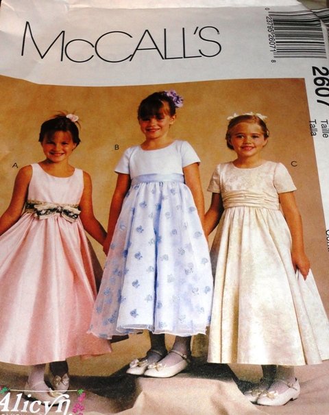 Sewing Pattern Flower Little Girl Formal Dress up Gown Size 3,4,5 ...