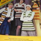 Retro 70's Fanny Sweater Vests Columbia Minerva Leaflet 2583 Knitting and Crochet Pattern