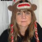 Sock Monkey Hat Crochet Instructions Pattern Ear Flaps Teen Adult size LaStade-Designs PDF Pattern