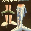Leisure Arts Retro Slippers Pattern to knit and crochet 6 styles Leaflet 70