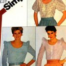 Simplicity Sewing Pattern 5537  Womens' Misses Blouses size 8